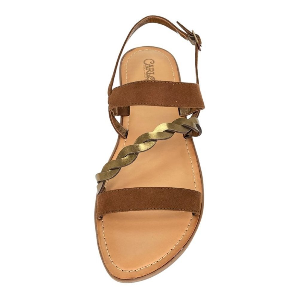 Carlos Santana Radley Brown Faux Leather Slingback Womens Sandals Size 9M - Picture 7 of 9